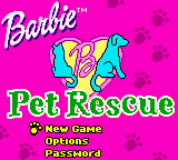 Barbie - Pet Rescue (Europe) (En,Fr,De,Es,It) Title Screen